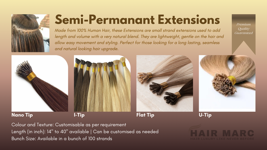 U-Tip Keratin Hair Extensions, 100% Human Hair