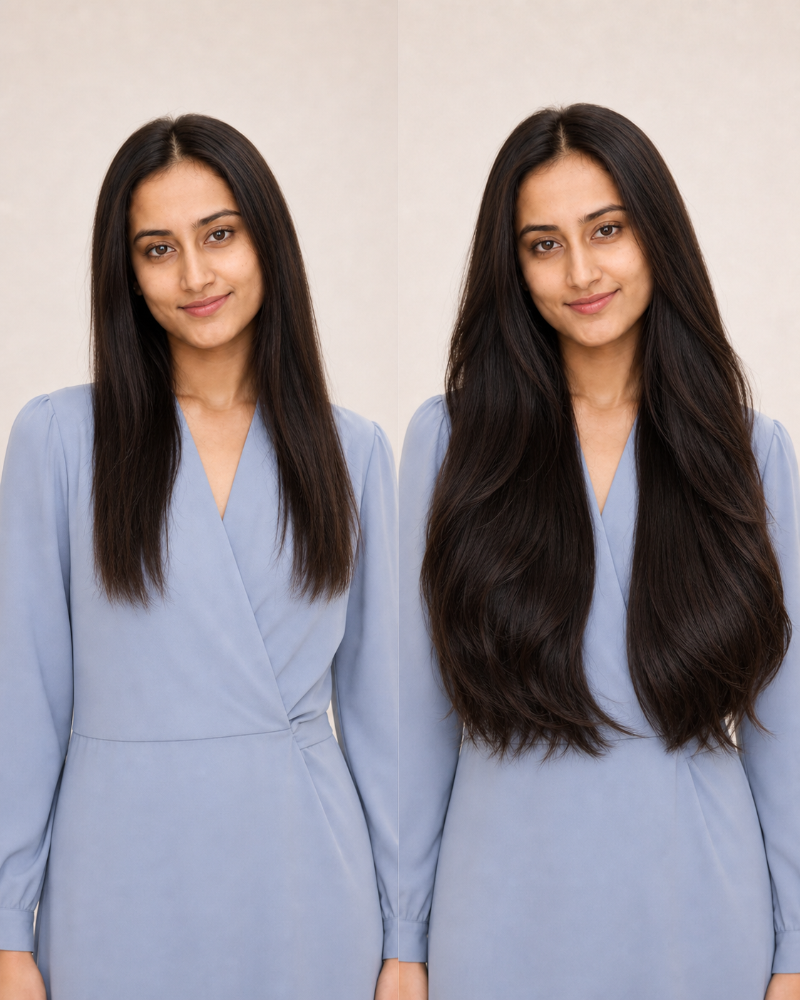 4 Clip Hair Volumiser, Clip-In Volume Set - before and after result