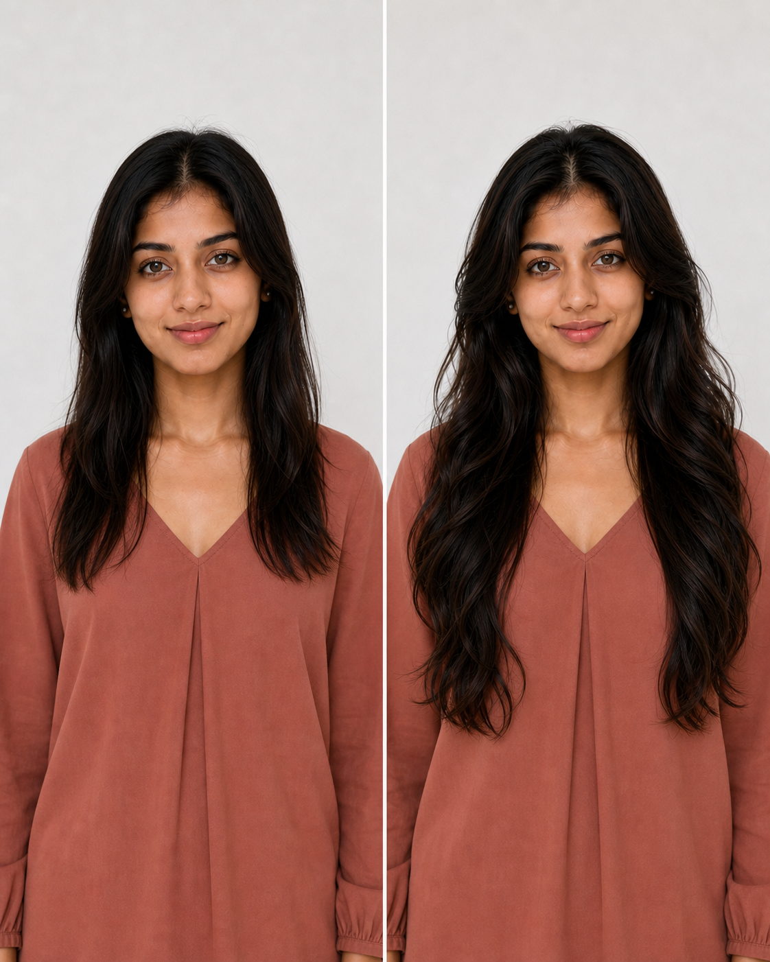 5 Clip Hair Volumiser, Clip-In Volume Set - before and after result
