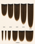 5 Clip Hair Volumiser, Clip-In Volume Set - length comparison