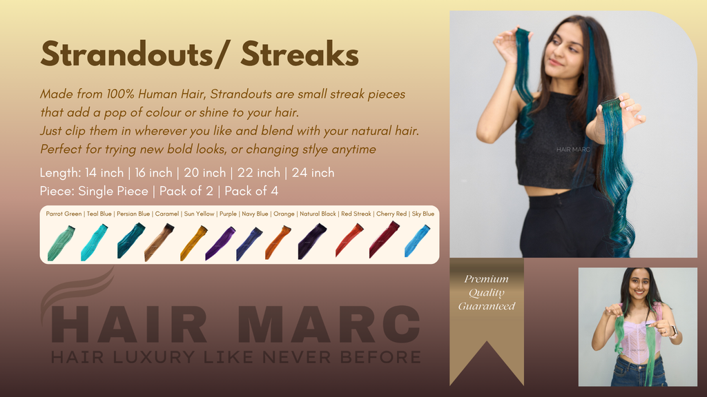Clip-In Highlight Strands, Coloured Hair Streaks