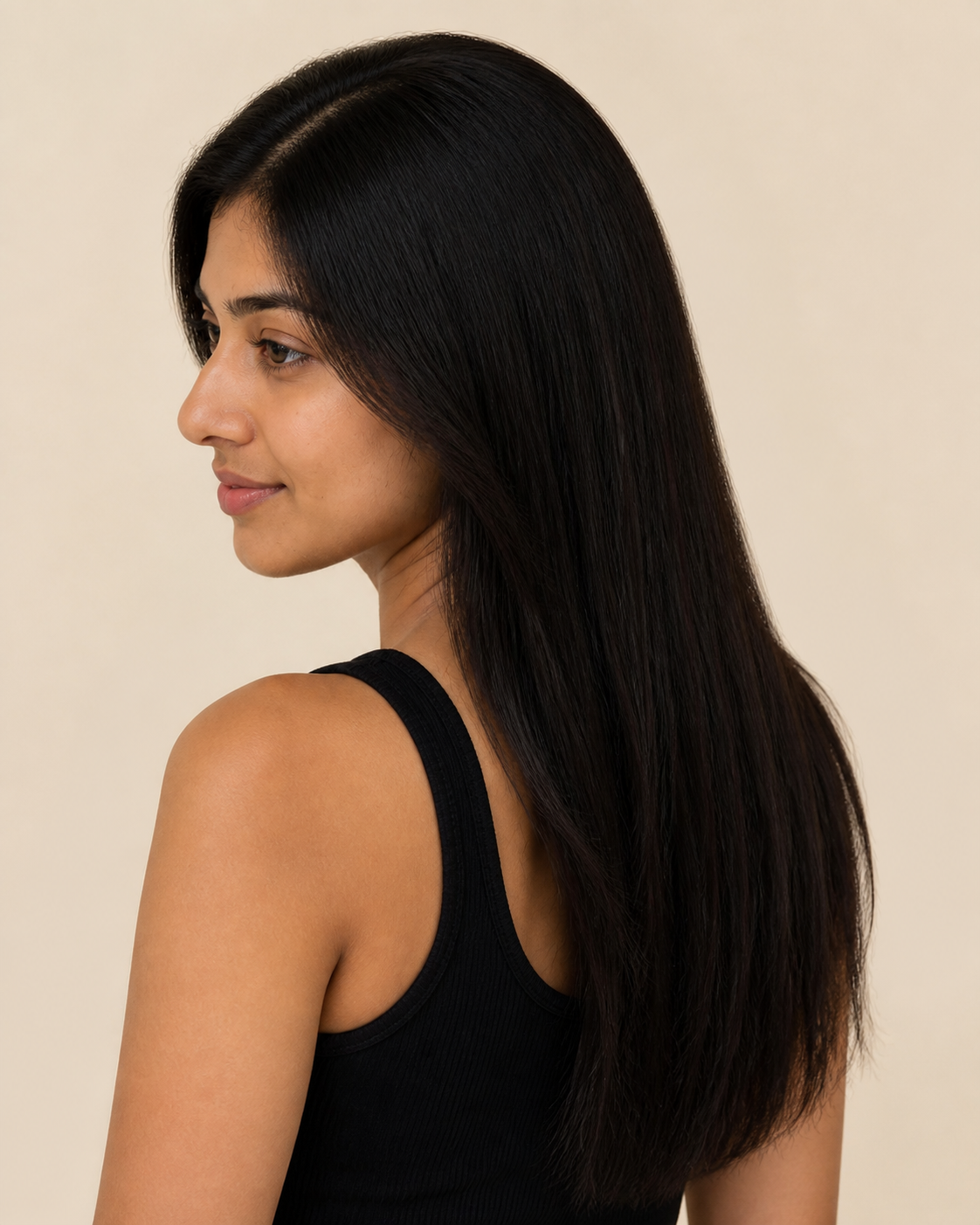 6x4 inch Scalp Hair Topper for Women, Full Top Coverage - side and back view worn