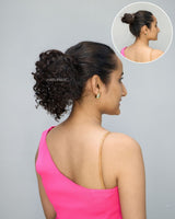 Curly Topknot Hair Extension, Clip-In Messy Bun