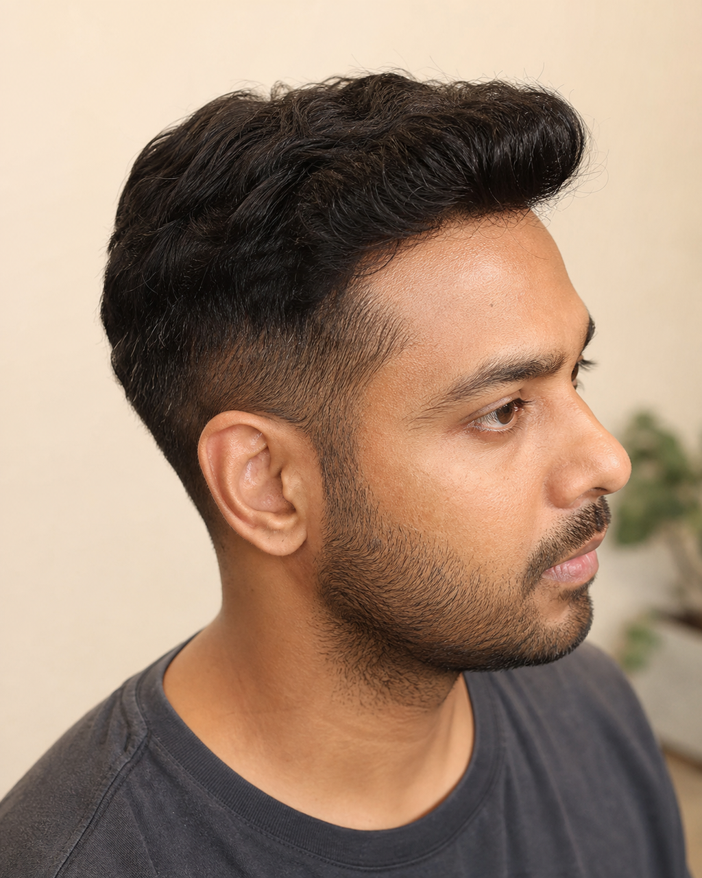 Australian Front Lace Hair Patch for Men, Durable Base - close-up of the temple blend
