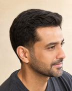 BMW Bio-Mono Hair Patch for Men, Natural Density - close-up of the temple blend