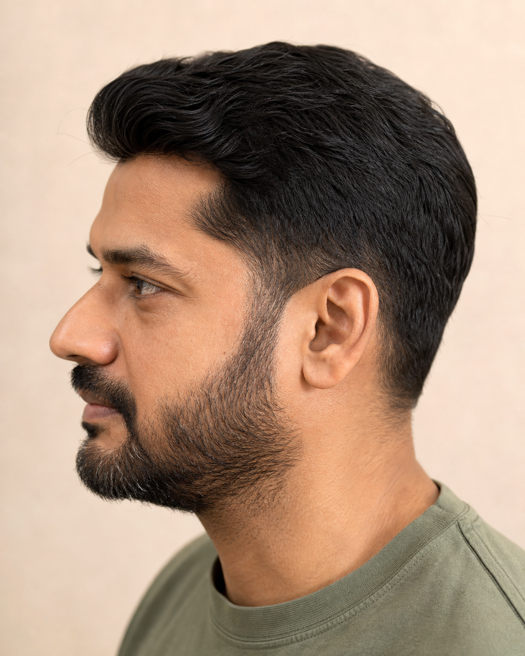 Clip-On Hair Patch for Men, Instant No-Glue Coverage - close-up of the temple blend