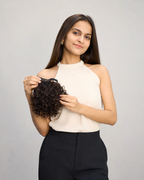 Curly Topknot Hair Extension, Clip-In Messy Bun - product hero shot