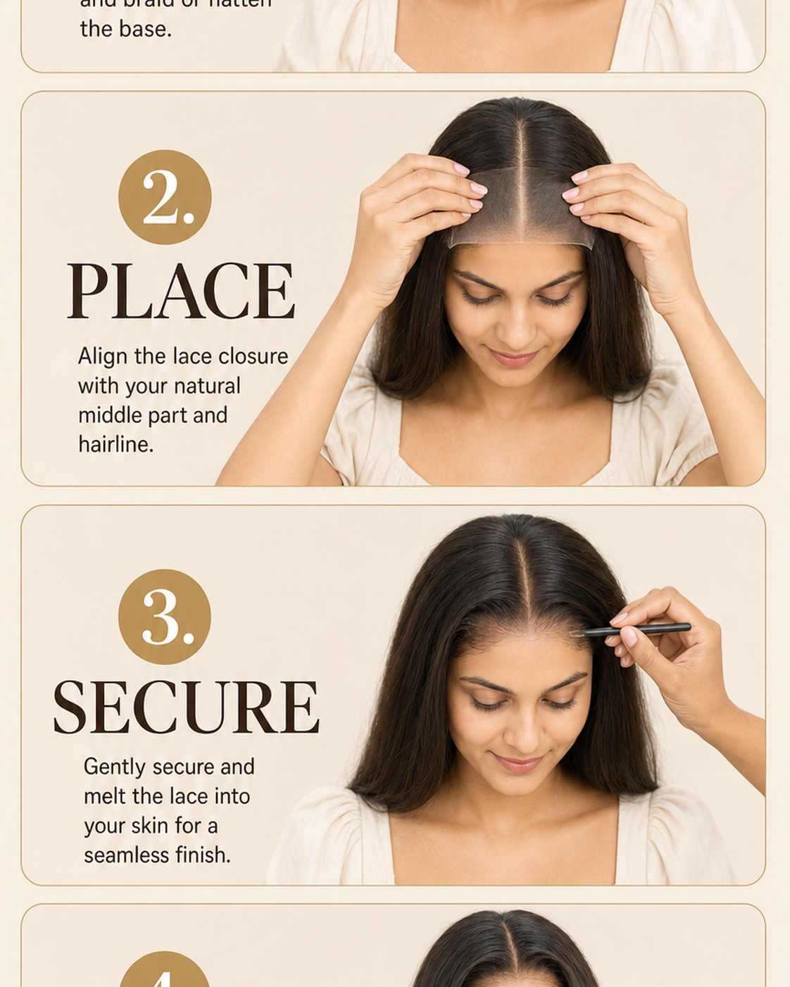 Hair Closures & Frontals, 100% Human Hair - step by step how to use guide