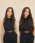 Human Hair Weft, Bulk Hair for Extensions - before and after result