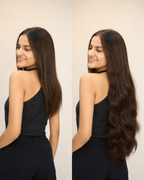 Human Hair Weft, Bulk Hair for Extensions - before and after result