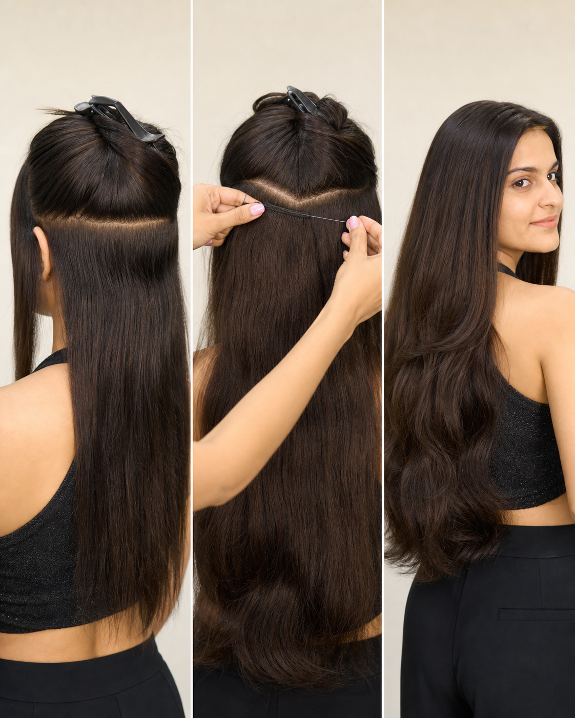 Human Hair Weft, Bulk Hair for Extensions - step by step how to use guide