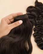 Human Hair Weft, Bulk Hair for Extensions - weft construction detail