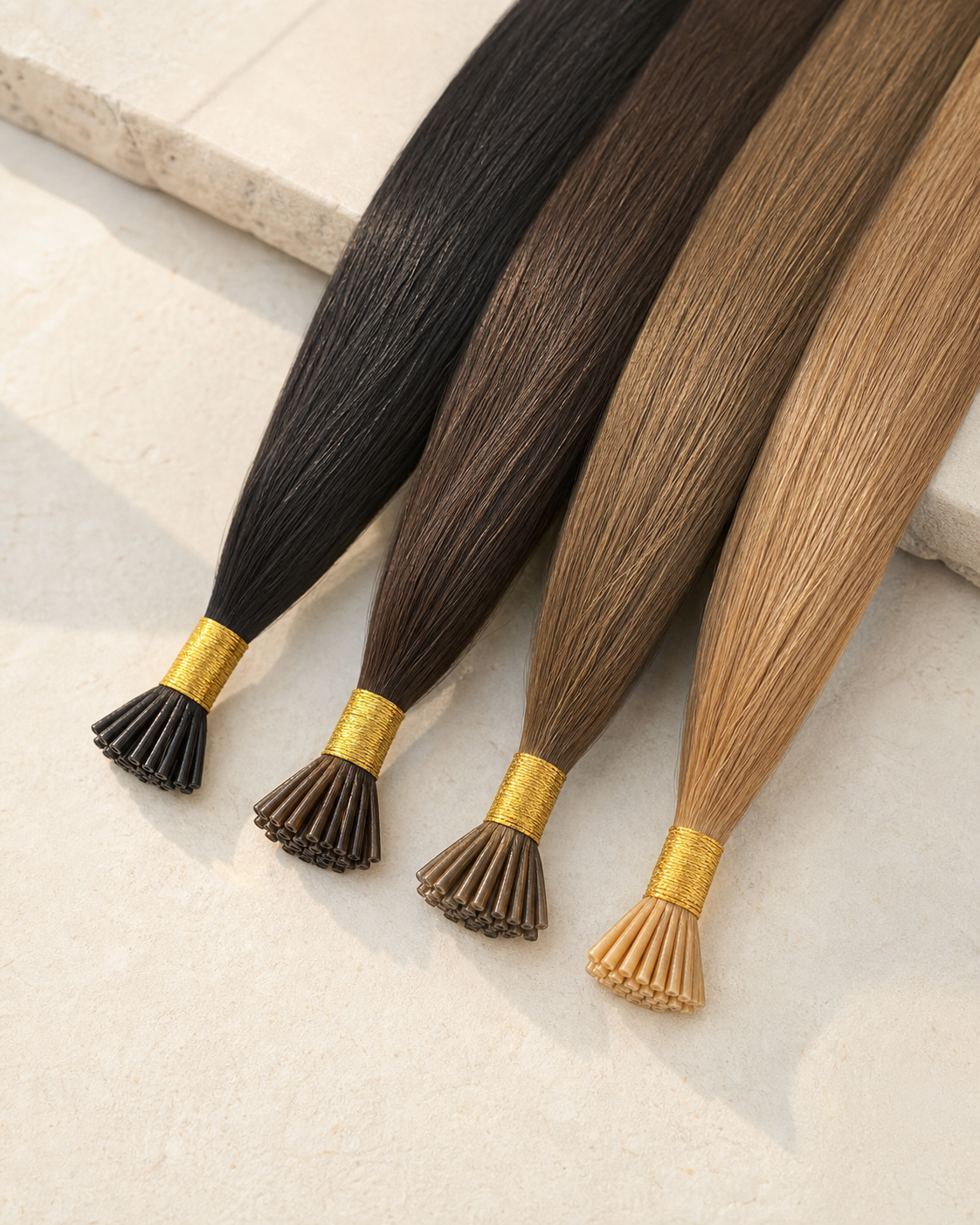 I-Tip Hair Extensions, 100% Human Hair - i tip attachment detail
