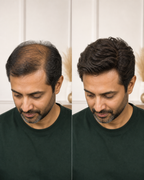 Luxury Mirage Hair Patch for Men, Premium Silk Base - before and after result