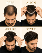 Luxury Mirage Hair Patch for Men, Premium Silk Base - step by step how to use guide