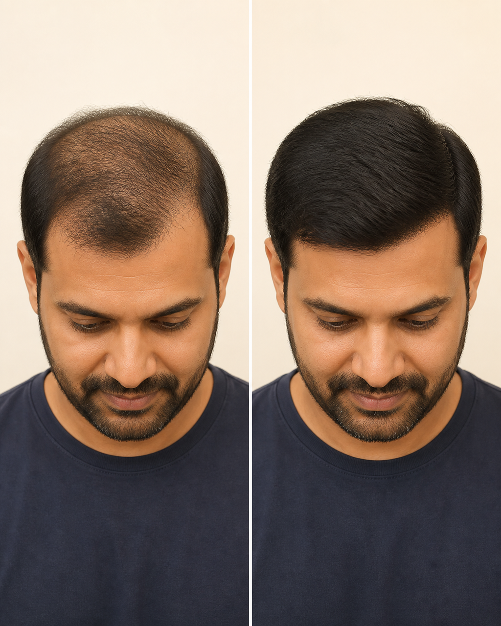 Monofilament Hair Patch for Men, Breathable Mono Base - before and after result
