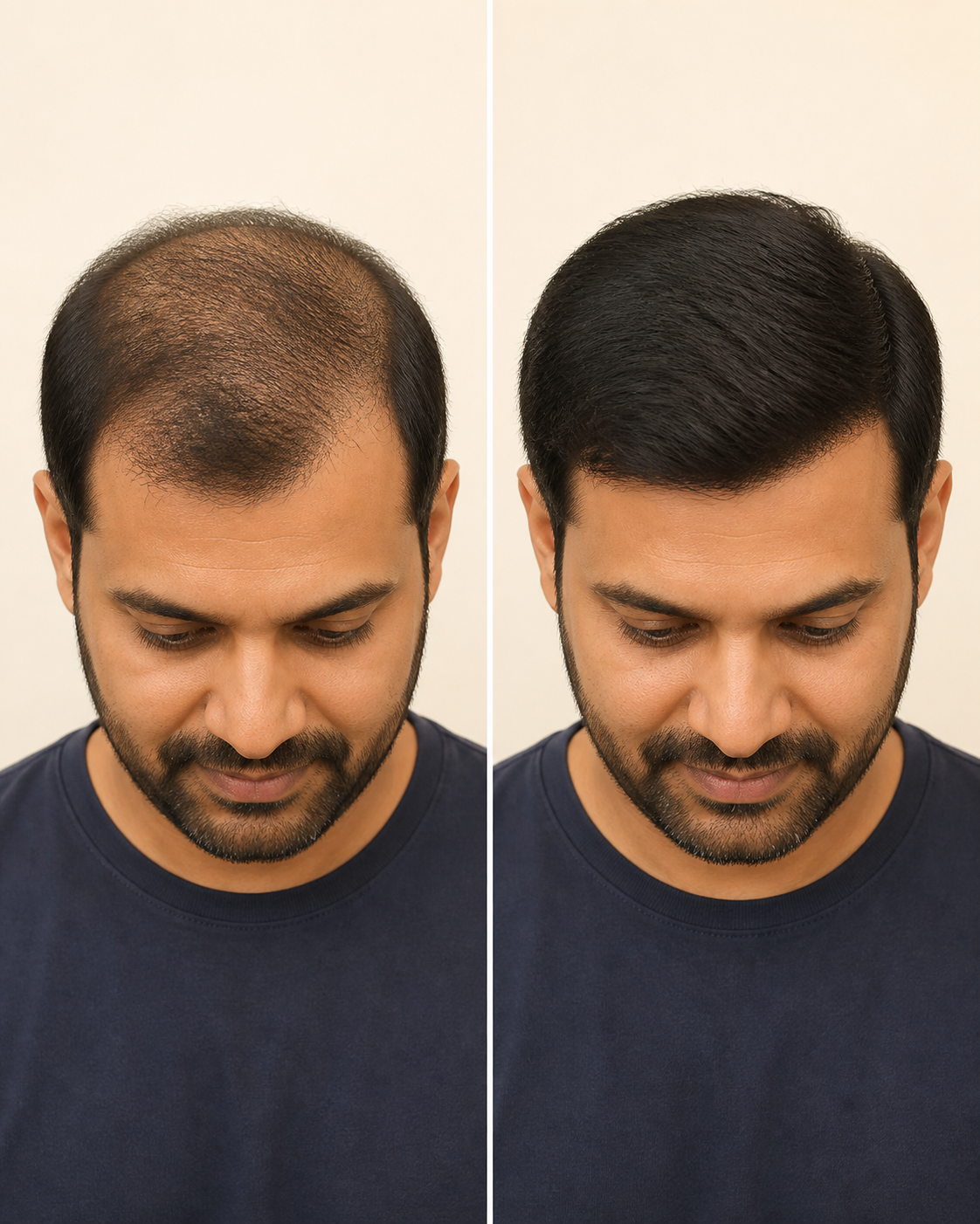 Monofilament Hair Patch for Men, Breathable Mono Base - before and after result