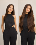 Nano Tip Hair Extensions, 100% Human Hair - before and after result