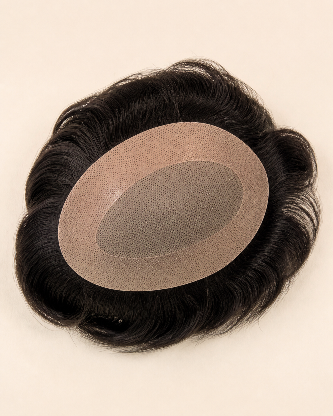 Silk Base Hair Patch for Men, Realistic Scalp Look - close-up of the base construction