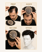 Super Mono Hair Patch for Men, Natural Hairline - step by step how to use guide